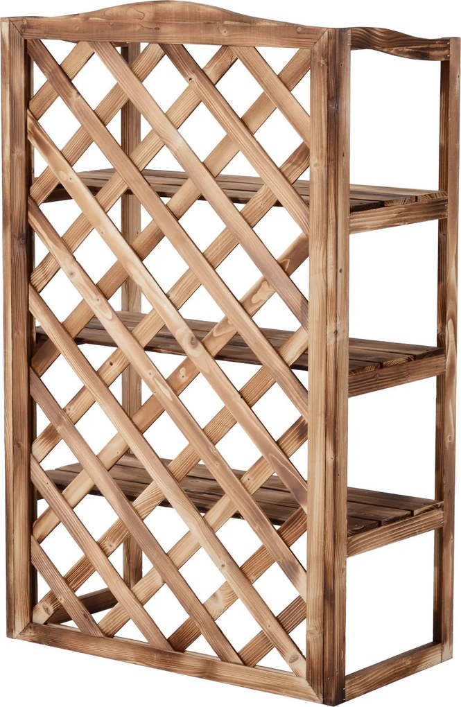 Outsunny stojak na kwiaty drewniany 3 piętra jodła półka na rośliny ławka na kwiaty stabilna i dekoracyjna | Aosom PL