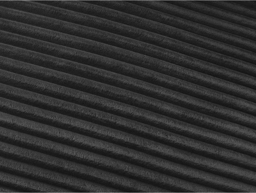 Czarna sztruksowa sofa do spania/rozkładana 220 cm Hugo – Bobochic Paris