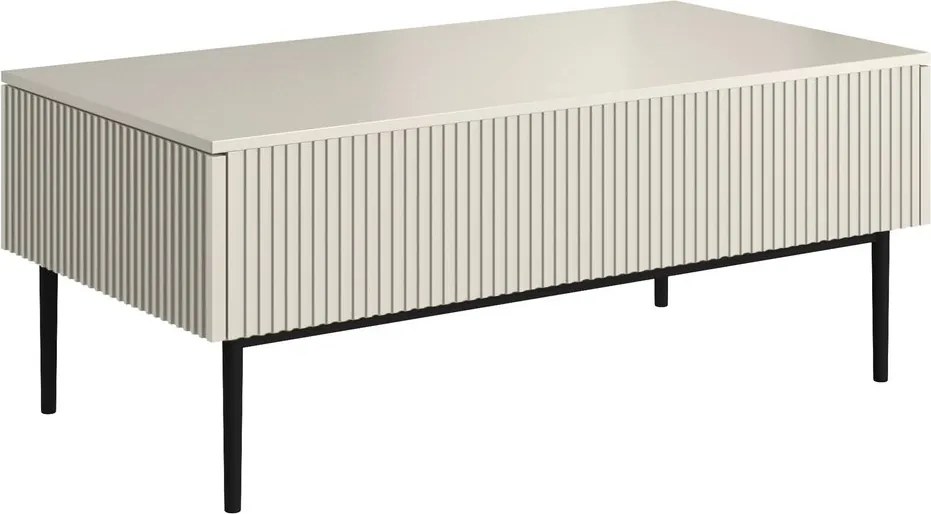 Stolik kawowy Nicole 120 cm z szufladami - kaszmir / czarne nóżki