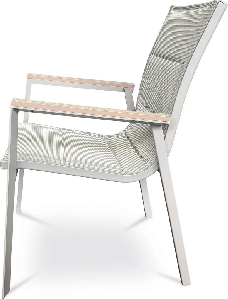 Autronic Krzesło ogrodowe, aluminium, tkanina, szary, AZ C-S1110 GREY