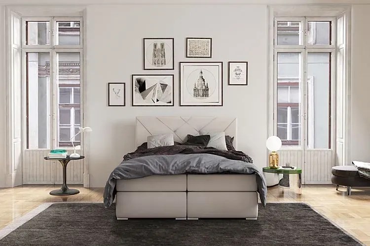 Pojedyncze łóżko boxspring Sempre 90x200 - 40 kolorów