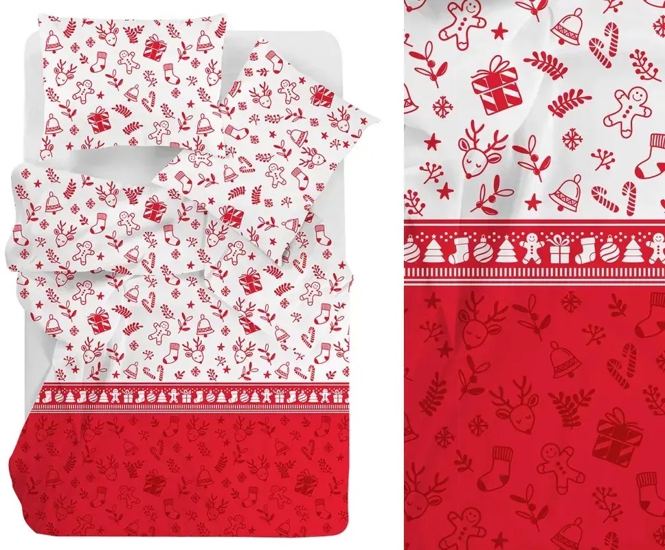 Pościel bawełniana Greno Premium Świąteczna Niespodzianka 220x200 cm wielokolorowa GRENO