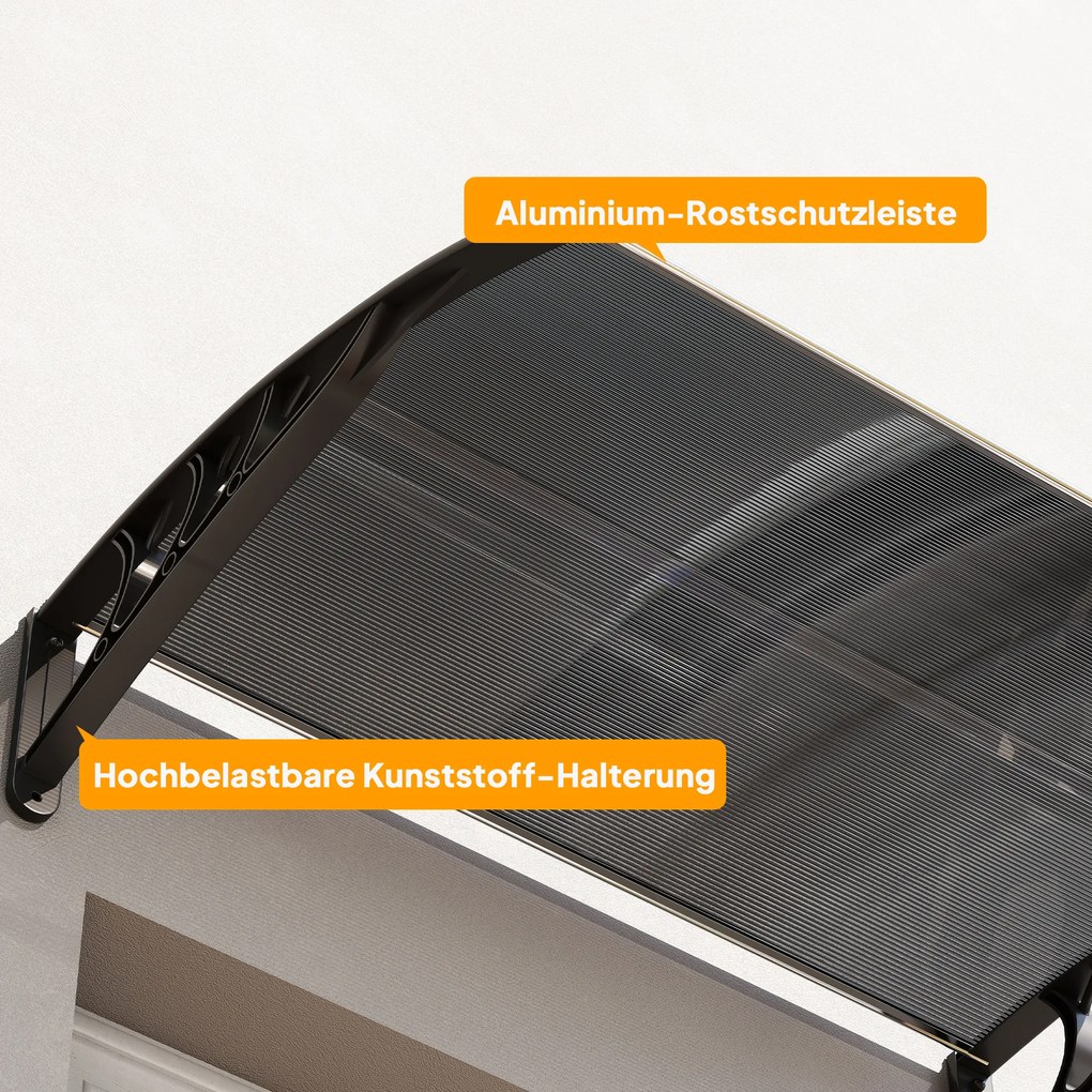 Outsunny Zadaszenie, nad drzwi wejściowe, dla wejść i okien, 100Dł x 75S x 23W cm, Czarne