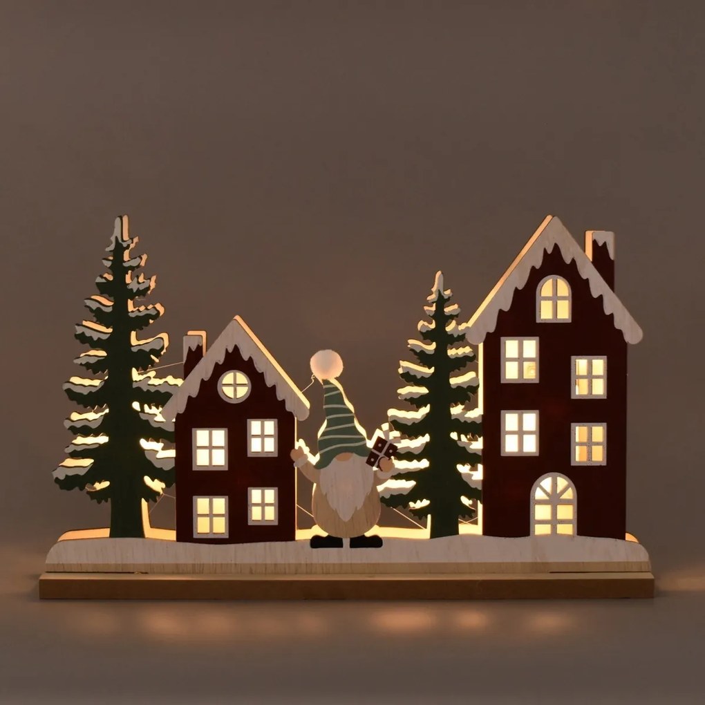 Świąteczne dekoracje świetlne Domki, 28 x 17,5 x 5cm, LED