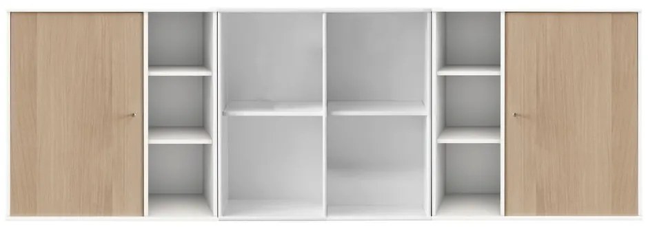 Biała komoda ścienna w dekorze dębu Hammel Mistral Kubus, 206 x 69 cm