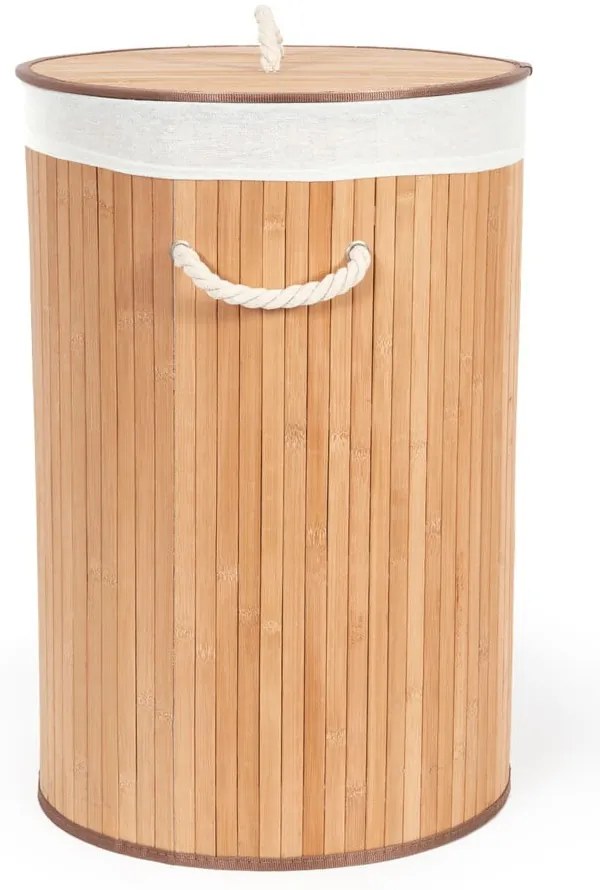 Okrągły bambusowy kosz na bieliznę Compactor Round