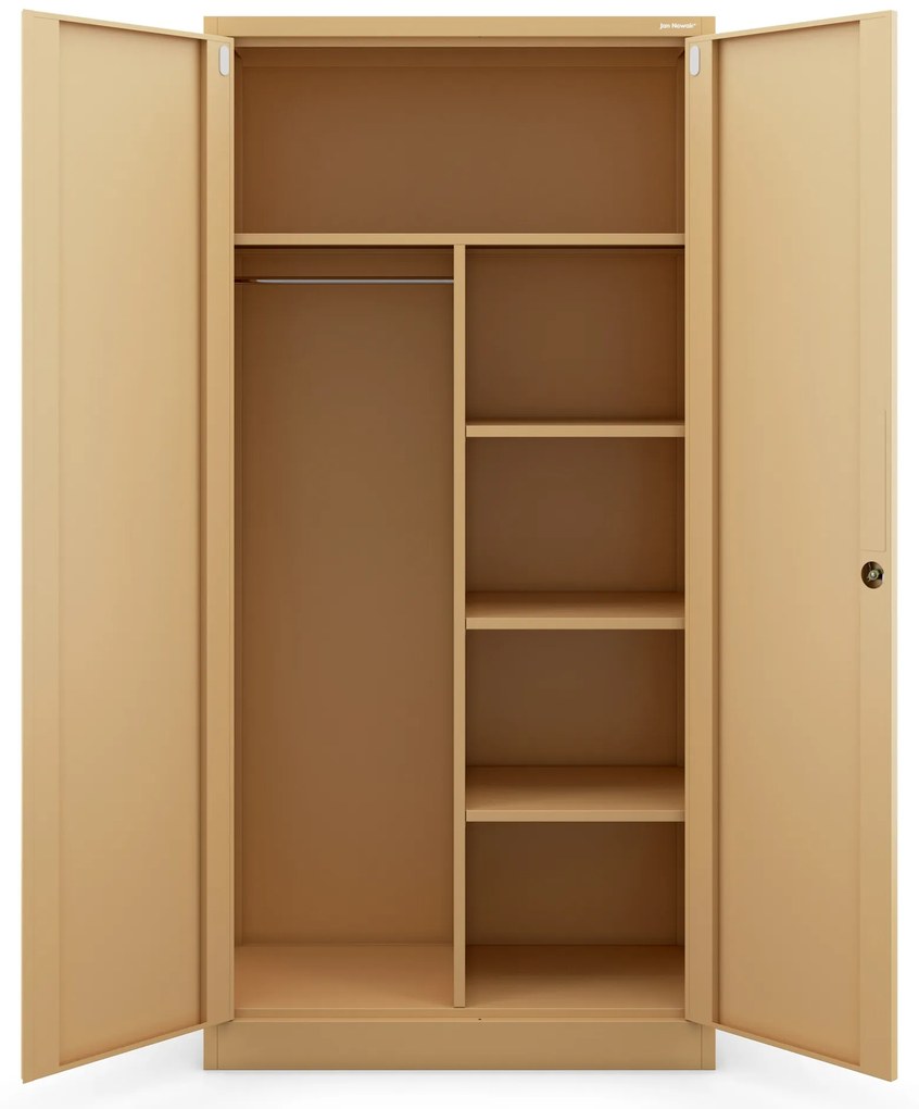 Szafa gospodarcza zamykana DAWID, 900 x 1850 x 450 mm, Fresh Style: beżowa