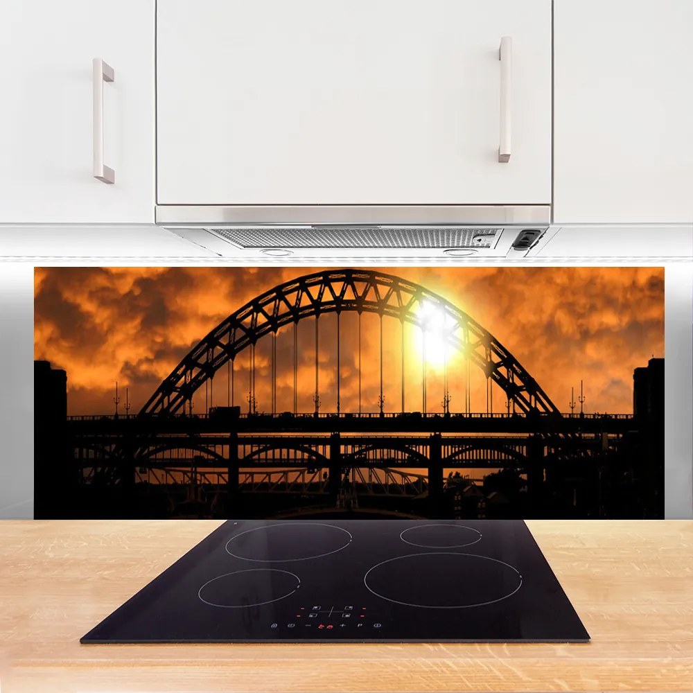 Panel Szklany do Kuchni Monumentalna Konstrukcja Mostu