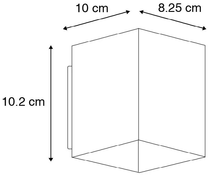 Zestaw 2 designerskich lamp ściennych czarnych i złotych kwadratowych - Sola