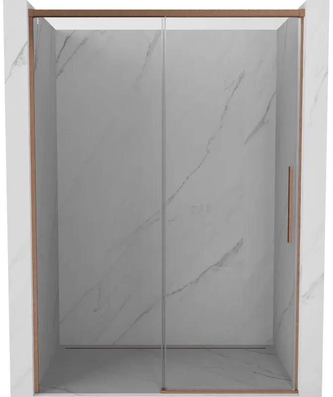Mexen Rox drzwi prysznicowe rozsuwane 150 cm, transparent, miedź szczotkowana - 8C2-150-000-65-00