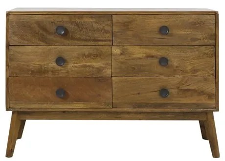 Brązowa niska komoda z litego drewna 114x80 cm Espita – Light & Living