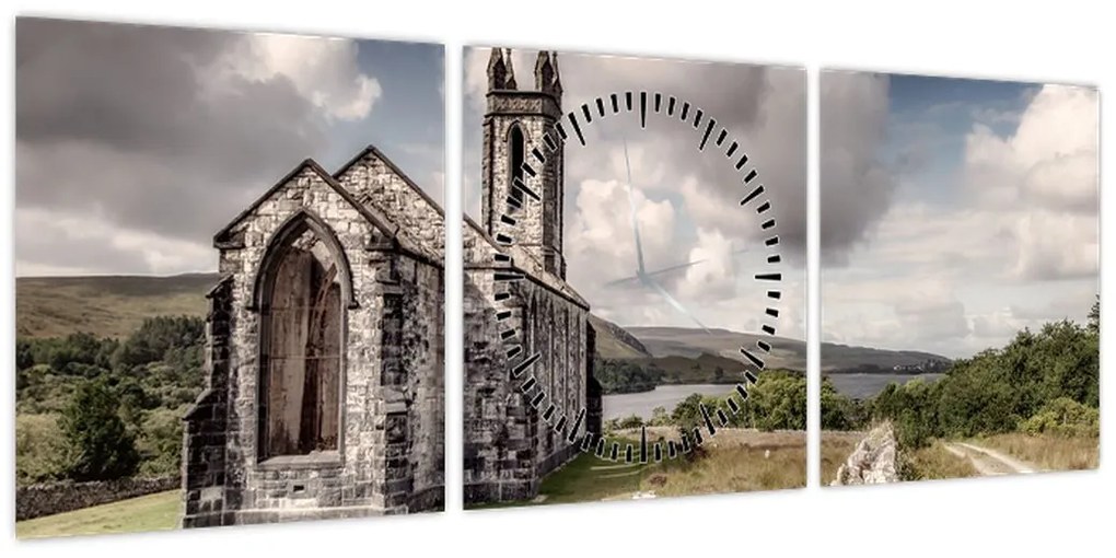 Obraz - Kościół irlandzki (z zegarem) (90x30 cm)