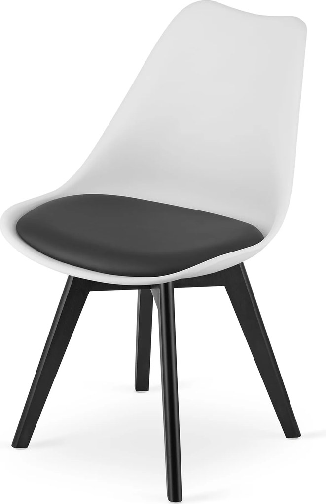 PROMOCJA Biało-czarne krzesło BALI MARK z czarnymi nogami II gatunek