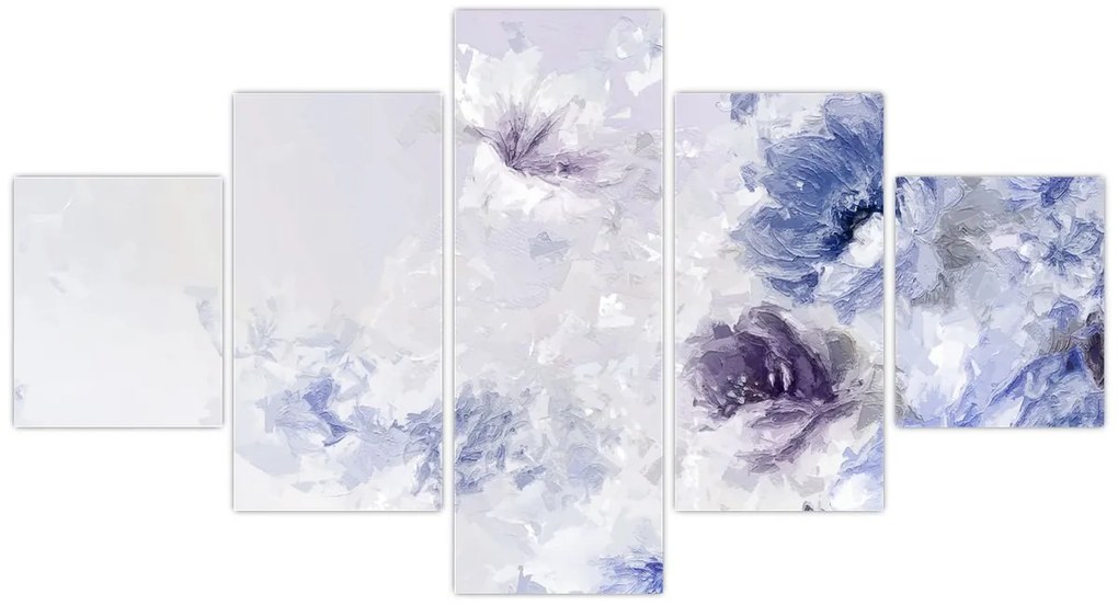 Obraz - Kwiaty, teksturowane malarstwo (125x70 cm)