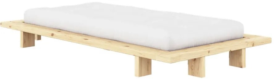 Łóżko jednoosobowe z litego drewna sosnowego ze stelażem 90x200 cm w naturalnym kolorze Japan – Karup Design