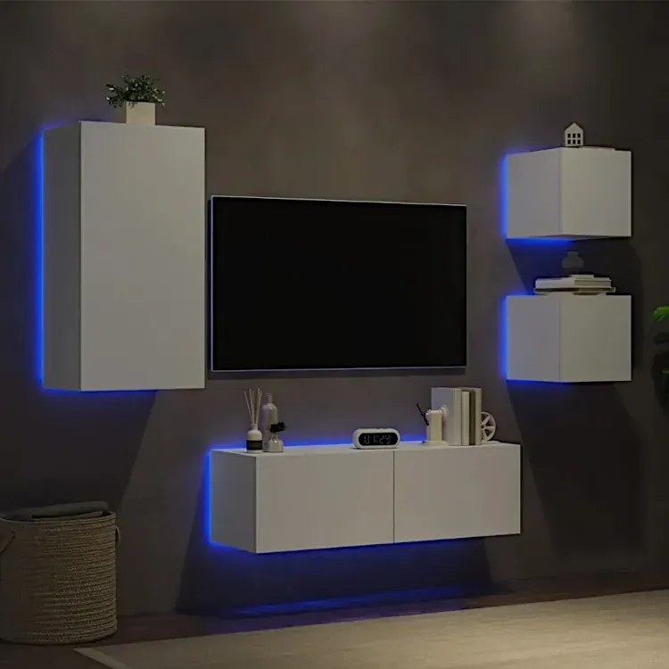Zestaw mebli do pokoju LED w kolorze białym Funis
