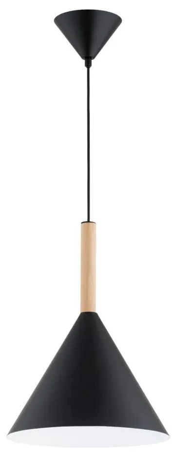 Żyrandol na lince FUKS 1xE27/15W/230V czarny/beżowy