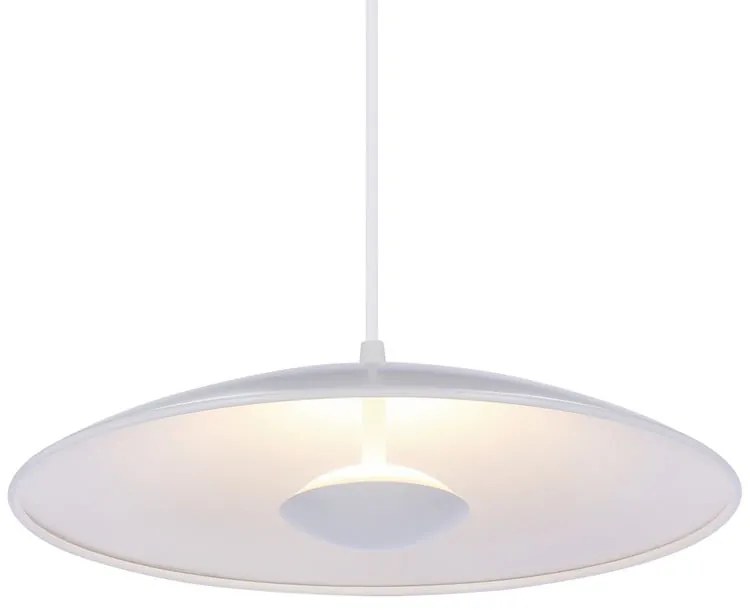 Biała lampa wisząca LED z metalowym kloszem Lund – Candellux Lighting
