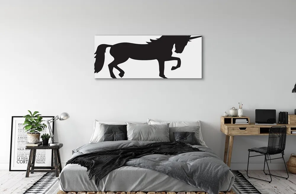 Obraz drukowany na płótnie Mistyczny Czarny Jednorożec