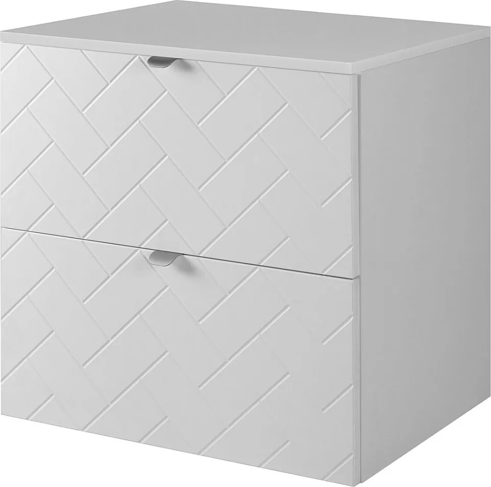 Meble łazienkowe, Biały Mat, 60 x 57 x 46 cm, uchwyty srebrne