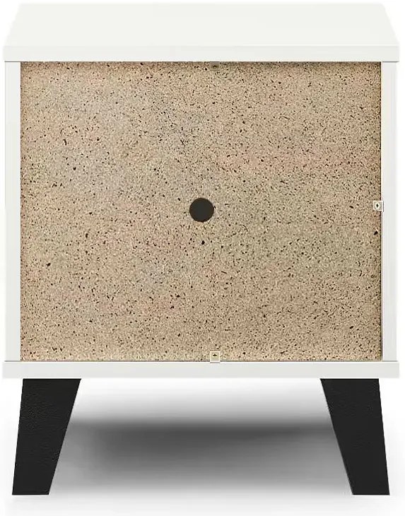 Szafka nocna z szufladą i półką biały + dąb artisan W8-B77