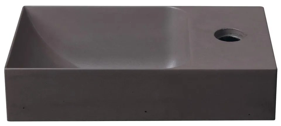 Ciemnobrązowa betonowa umywalka 31x17 cm Piccolino – Sapho