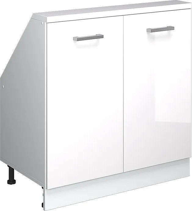 Szafka kuchenna na dach skośny biały wysoki połysk 80x46x81.6 r-line