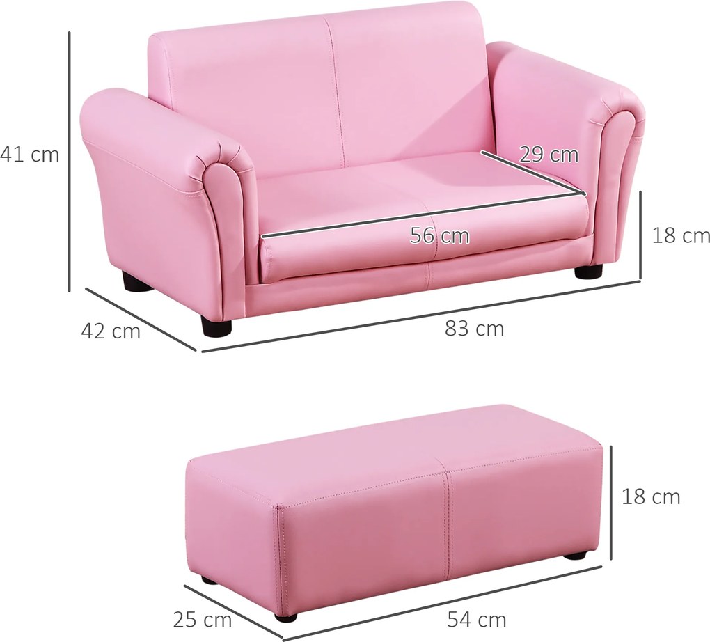 Fotel dziecięcy z pufą HOMCOM