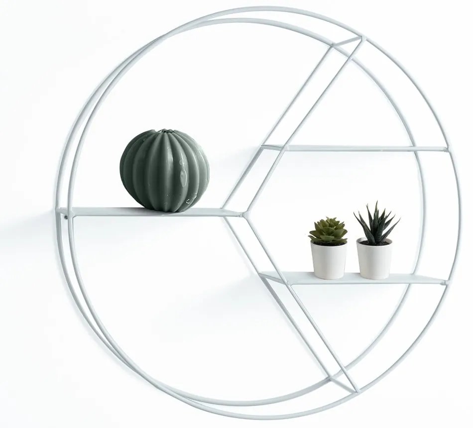 Biała wielopoziomowa metalowa półka 45 cm Sorbo – Tomasucci