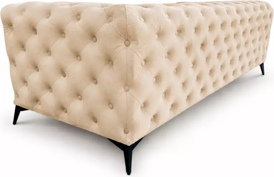 Pikowana sofa Chesterfield Moet 3 osobowa w stylu glamour
