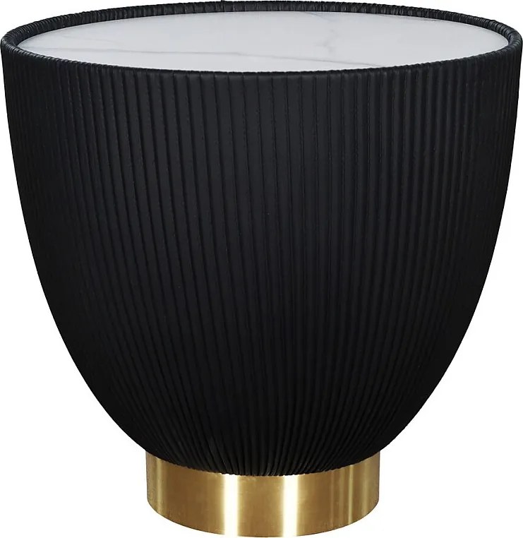 Stolik kawowy 47x45x47 cm czarny biały złoty modig m69