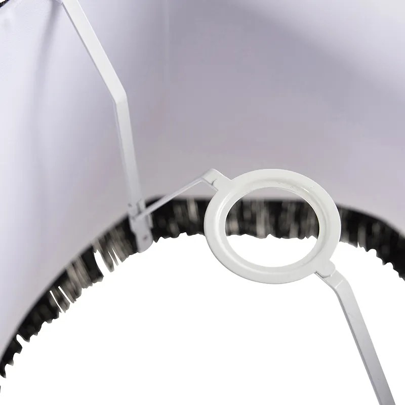 Abażur z jedwabiu czarny z szarym 45 cm - Granny