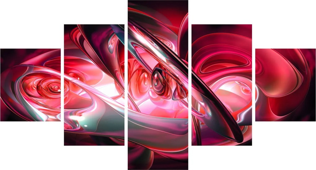 Obraz czerwonych fraktali (125x70 cm)