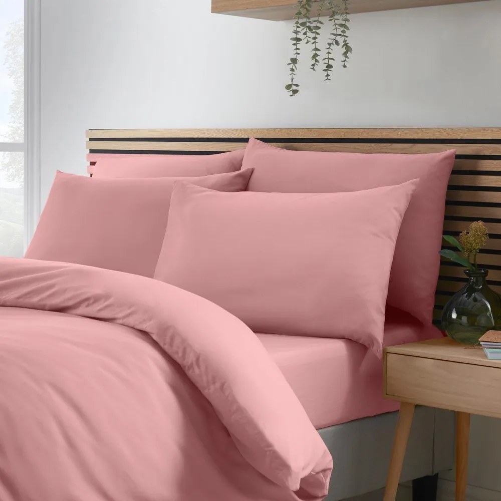 Różowa pościel dwuosobowa 230x220 cm So Soft Non-Iron – Catherine Lansfield