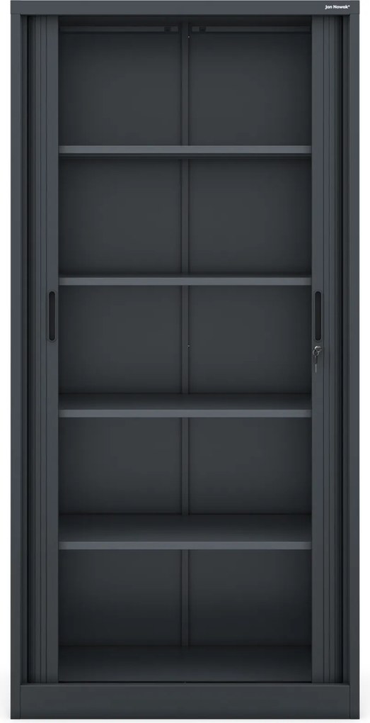 Szafa biurowa na akta z roletą Damian 90x45x185 cm antracyt