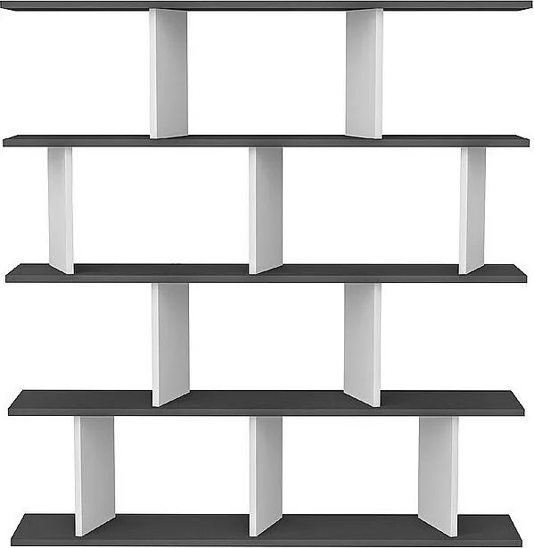 Półka stojąca JORIN - antracyt / biały, 130x137x25