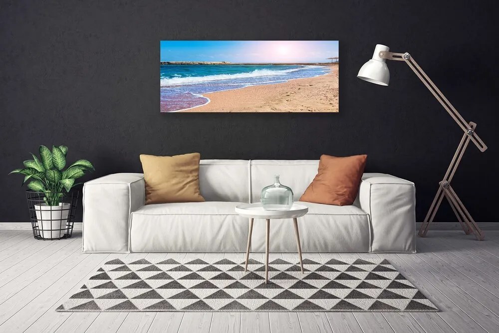 Obraz na płótnie Piaszczysty Brzeg z Lazurową Wodą