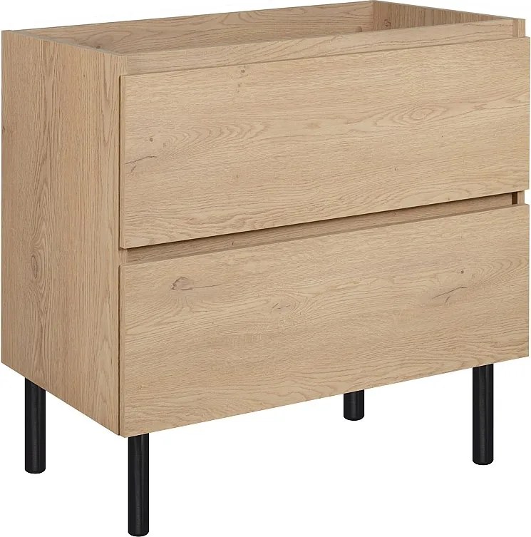 Meble łazienkowe 80 cm, nóżki, Kolor: Dąb Jasny, 80 x 80,7 x 46 cm