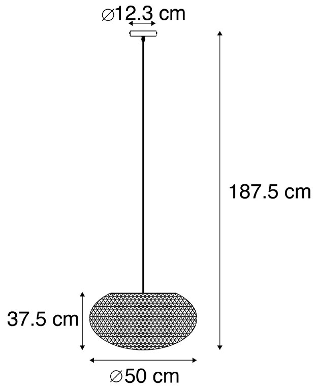 Rustykalna lampa wisząca biała 50 cm - Corda FlatDesignerski Oswietlenie wewnetrzne