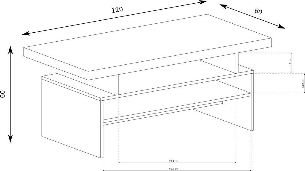 Ława ZERI 120 cm Stolik Kawowy do Salonu