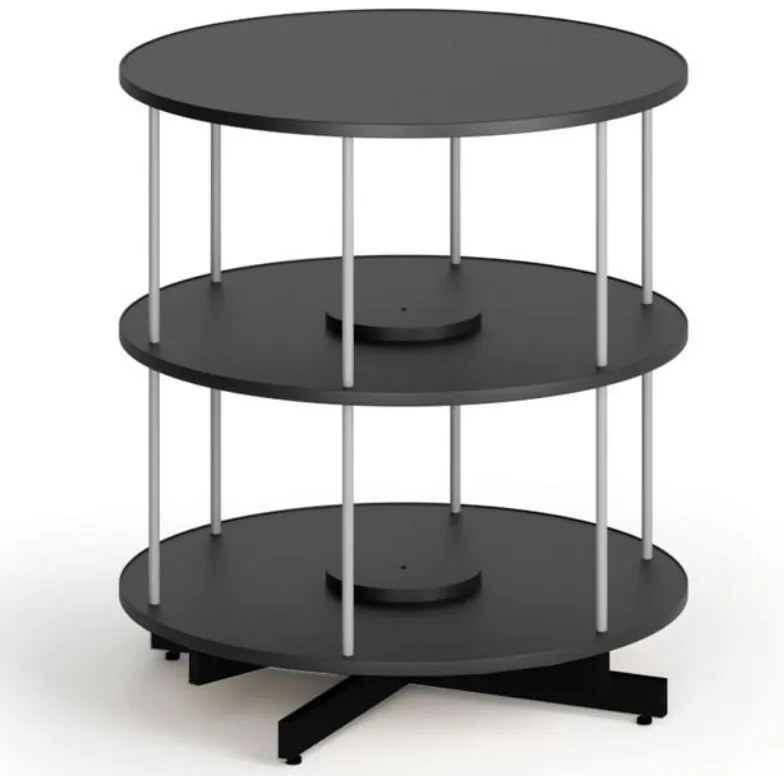 Regał obrotowy na segregatory, 2 półki, czarny