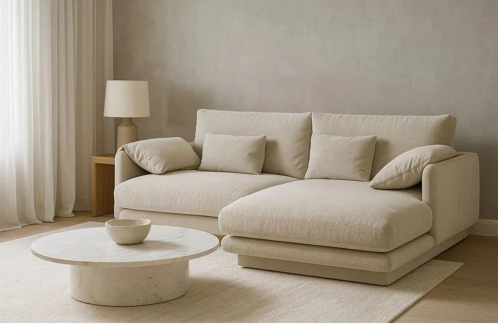 Beżowy narożnik (prawostronny) Torino – Micadoni Home