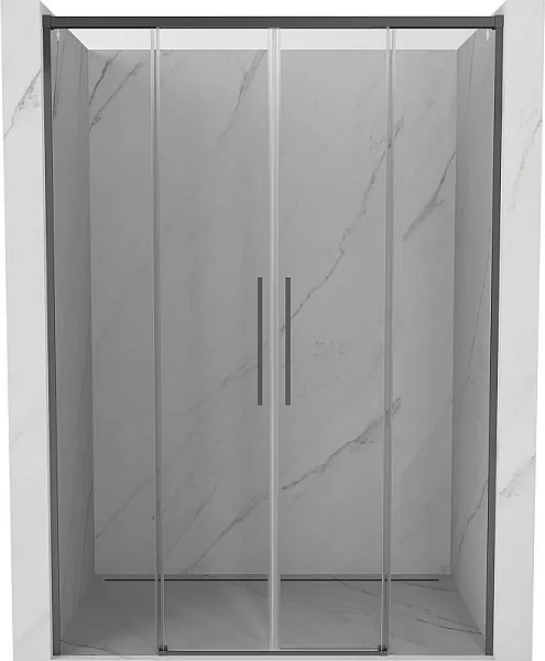 Mexen Rox Duo drzwi prysznicowe rozsuwane 140 cm, transparent, gun metal - 8C2-140-002-95-00
