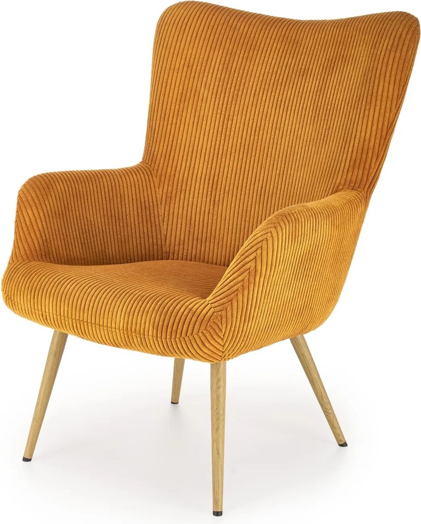 Tapicerowany sztruksem fotel wypoczynkowy Amaro Halmar