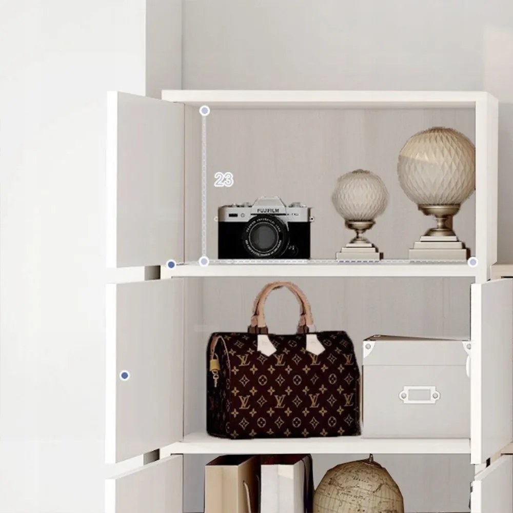 Minimalistyczna biała szafa w stylu skandynawskim - 78x30x40 cm