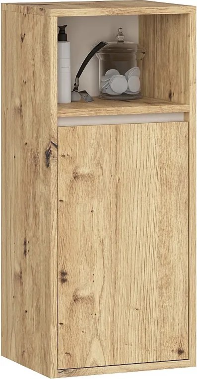 Szafka łazienkowa wisząca AKORD VAMI Dąb Artisan, Kaszmir 35 cm 1 drzwi 3 półki 35x80x30 cm