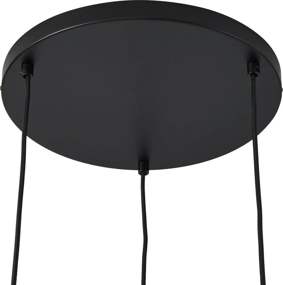 Retro Lampa Wisząca Czarna z Taupe 3-punktowa - Felt