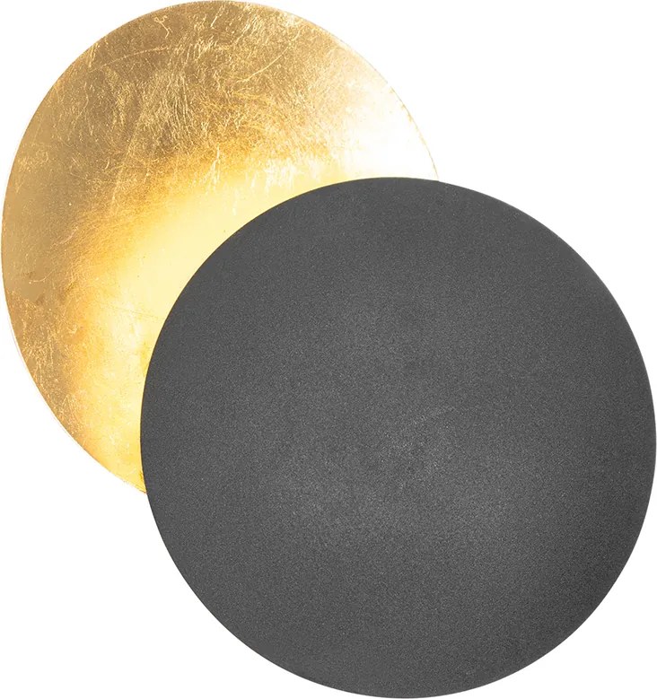 Inteligentna lampa ścienna czarna ze złotem, w tym WiFi G9 - Sunrise