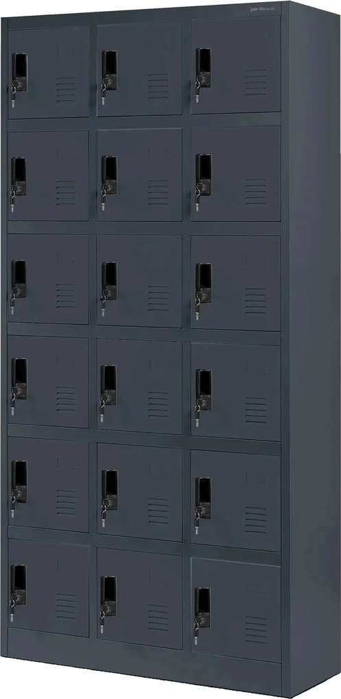 Szafa skrytkowa zamykana na klucz Karol 90x40x185 cm, antracyt