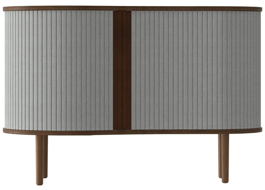 Szaro-brązowa niska komoda w dekorze dębu z drzwiami przesuwnymi 100x67 cm Audacious – UMAGE